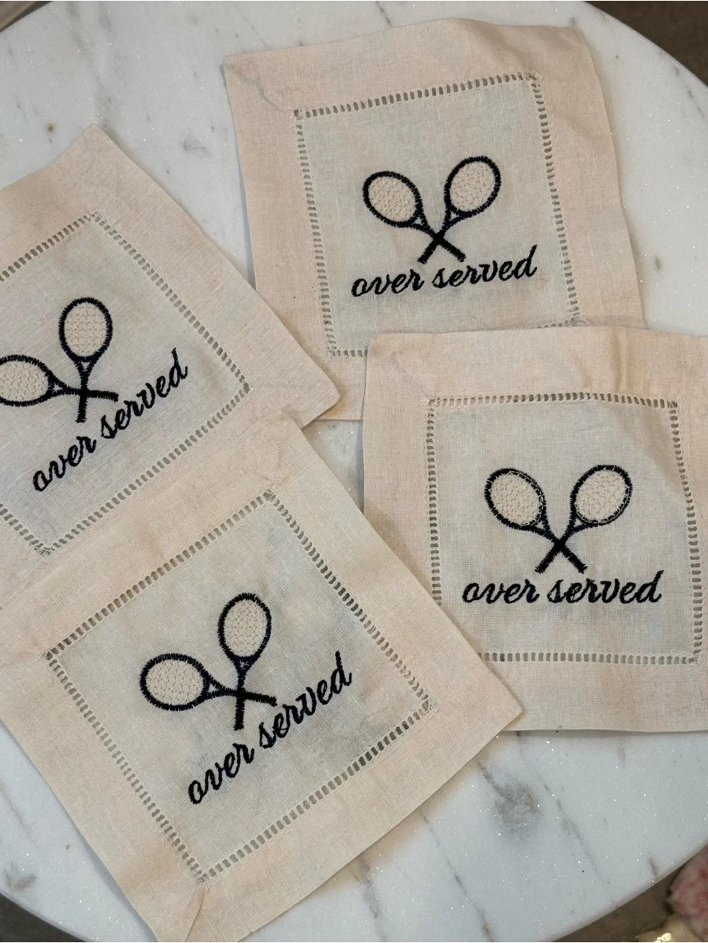 Over Served Linen Coaster Napkins
